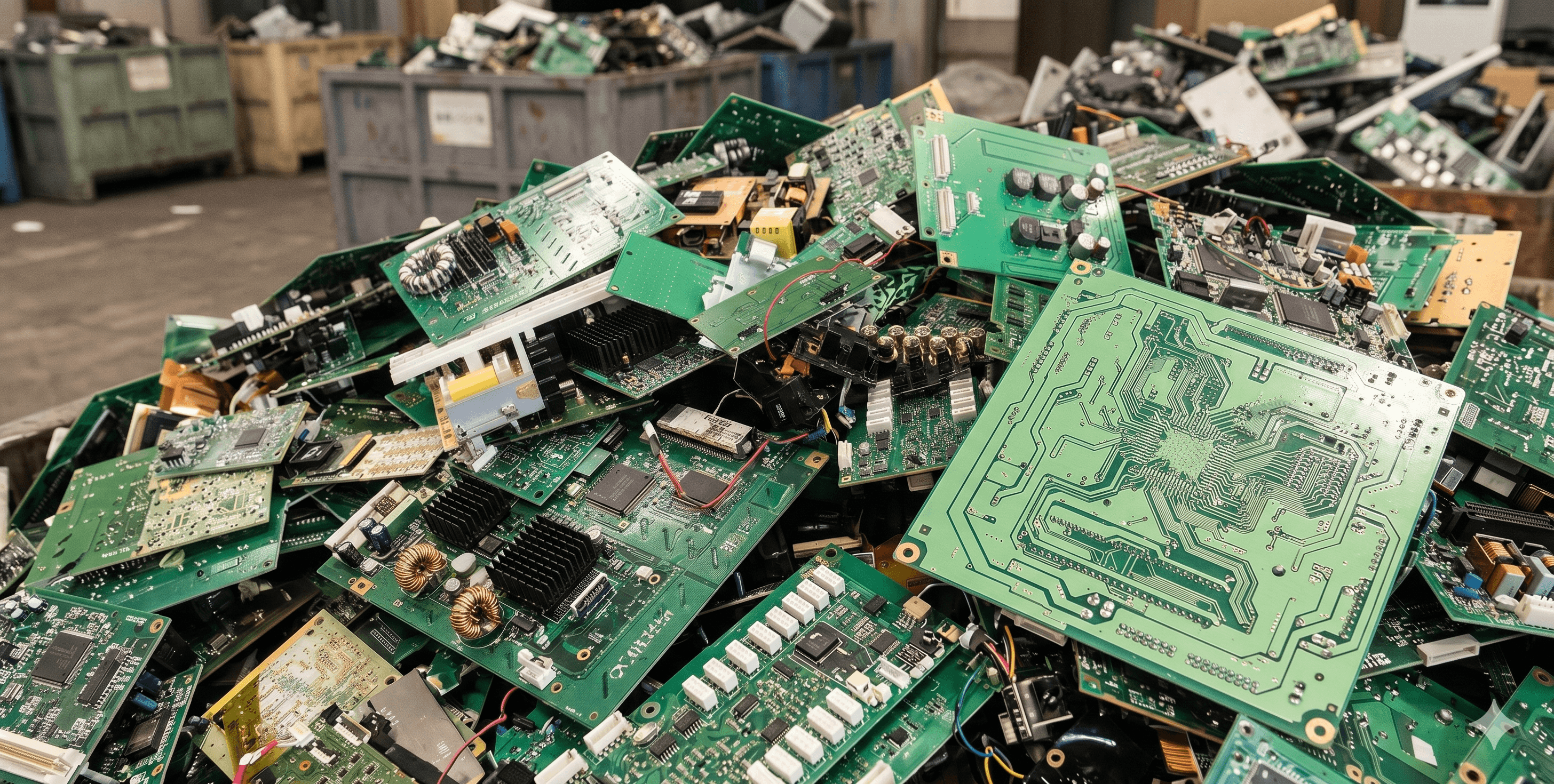 明るいリサイクル施設の電子基板